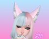 Pink blue fox ears