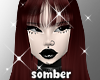 s! aliyah red + bangs