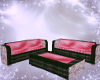 BRESHAY~RED COUCH/TABLE