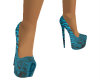 aqua snakeskin heel