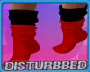 ! Blk & Red Slouch Socks