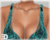 Teal Disco Cowl Top