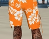 Orange Shorts With Tats