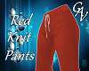 RED KNIT PANTS, - F