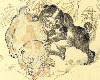 Japan painting - 2 dogs