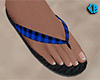 Blue Flip Flops Plaid M
