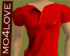 [ML]Buttoned tee RED