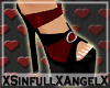 Red & Blk Velvet Sandals