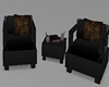 Black Arm Chair Set