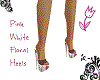 Pink White Floral Heels
