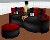 =Black&Red Cuddle Sofa=