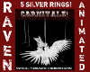 5 SILVER CARNIVAL RINGS!