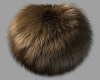 Oval fur rug browns