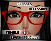 .L. Red Geeky Glasses