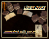 Library books with poses
