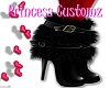 Black winter fur boots