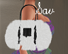 White/Black Fur Bag