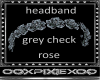 grey rose headband