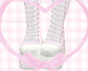 pink and white boots >.<