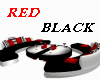 RED/BLACK/WHITE SOFA SET