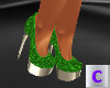 Green Sparkle Heels