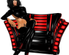 red black pvc chair pose