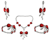 5Pc Ruby Jewelry Set