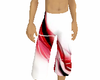 Red and white swim trunk