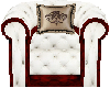 White leather red chair
