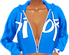 designer crop hoodie blu