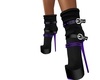 purple stud ankle boots