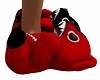 Teddy Grin Red Slippers