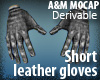 Short leather gloves