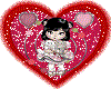 Animated Heart Cute Girl