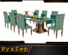 ! TEAL DINING SET