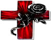 cross with metal rose