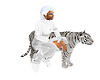 white tiger and man