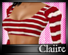 C|Red Stripe Crop Top