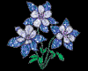 (AB) fiore blu glitter