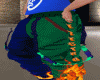 Pants Green Blue Fire