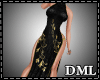 [DML] Blk Gold Gown Flor
