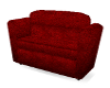Red calf leather couch