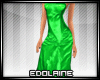 E~ Satin Gown Green