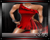 Satin Ruffle Dress - Red