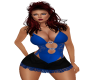 Blue Body suit blk skrt