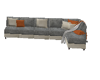Gray Orange & Beige Sofa