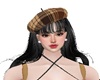 MY Brown Plaid Beret Hat