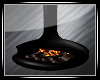 Black fireplace