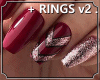 ! Burgundy Nails Rings 2