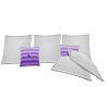 white and purple pillows
